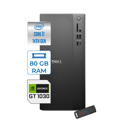 Tower Essential QVT1260 Intel® Core™ İ7-14700 80GB Ddr5 256GB SSD 4GB/GT1030 WIN11PRO Mini Tower Masaüstü Bilgisayar BTO01400721P26+ZETTAUSBBELLEK