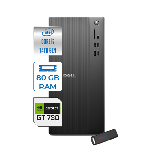 Tower Essential QVT1260 Intel® Core™ İ7-14700 80GB Ddr5 512GB SSD 4GB/GT730 WIN11HOME Mini Tower Masaüstü Bilgisayar BTO01400725H27+ZETTAUSBBELLEK