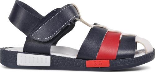 210111 Lacivert-Beyaz-Kırmızı Comfort Erkek Çocuk Sandalet