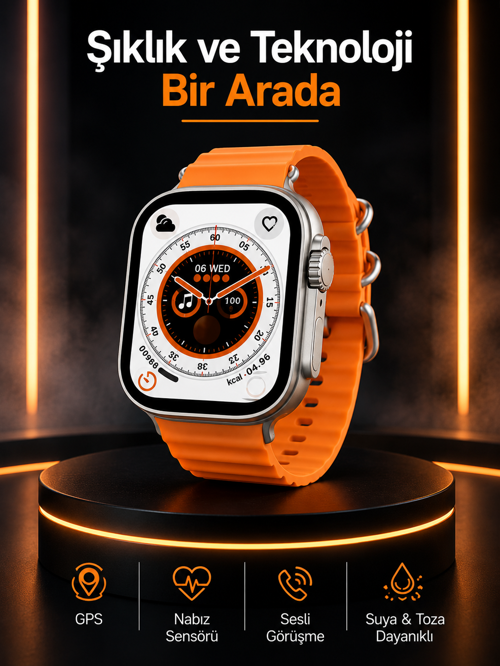 tekno Akıllı Saat Android ve İOS Uyumlu 49 MM NFC Özelliği GPS Takibi Yeni Nesil 2026