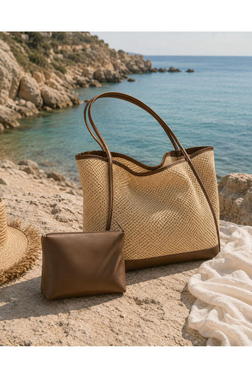 Summer Time Plaj Çantası + Değerli Eşya Çantası
