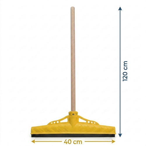 Kauçuk Zemin Çekçeği 40 cm + 120 cm Ahşap Saplı Endüstriyel Temizlik Seti