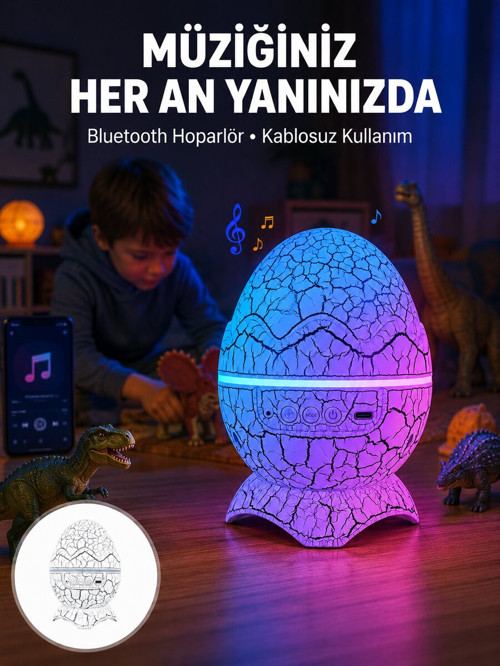 Uzaktan Kumandalı USB Girişli Döner Projektör Lamba Yeni Nesil - EGECEN9823-6025