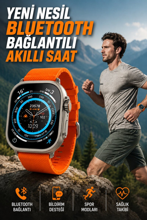 Akıllı Saat Uyku ve Spor Takibi Yeni Nesil Bluetooth Bağlantılı Amoled Ekran - EGECEN4566-8680