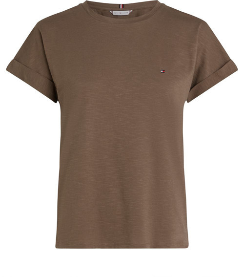 SLUB MDRN C-NK SS T-SHIRT Kadın Kahverengi T-Shirt - WW0WW45747