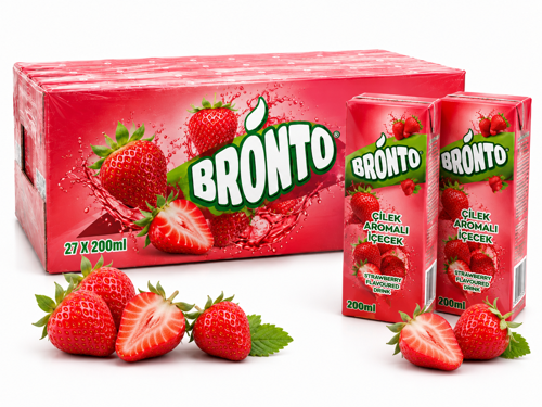 Bronto Çilek Aromalı İçecek 200 ml x 27 Adet – Koli