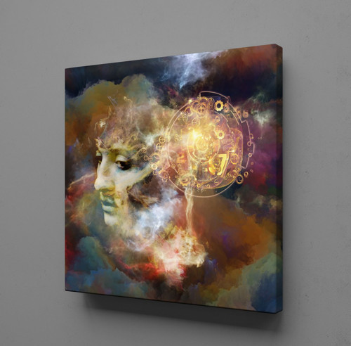 RENKLİ KAFA KARE KANVAS TABLO 70x70cm