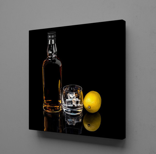 ŞİŞEDEKİ ALKOL KANVAS TABLO 120x120cm