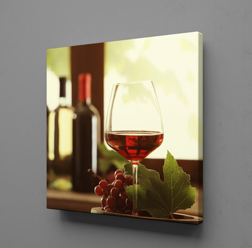 KADEHTEKİ KIRMIZI ŞARAP KANVAS TABLO 90x90cm