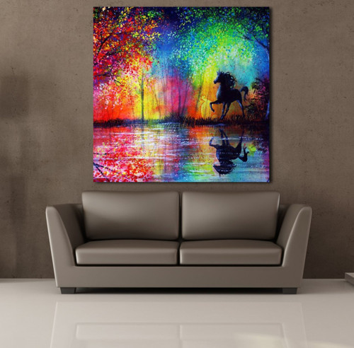 RENKLER TEMALI KANVAS TABLO 130x130cm