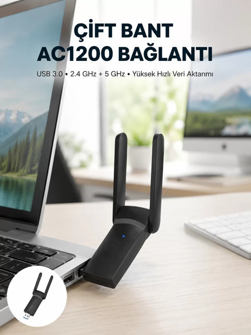 ® USB WiFi Adaptör – 1200 Mbps Hız