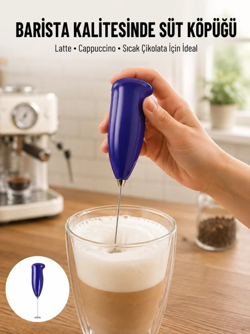 ® Portatif Kahve Köpürtücü – Latte Cappuccino Milkshake ve Puding Yapıcı