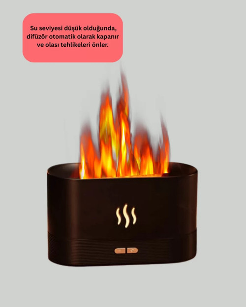 ® Modern Tasarımlı Alev Efektli LED Aromaterapi Hava Nemlendirici Yeni Nesil