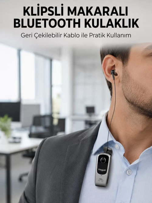 ® Klipsli Tasarımlı Bluetooth Kulaklık Uzun Pil Ömrü
