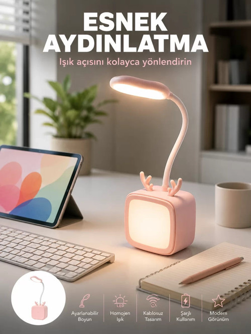 ® Şarj Edilebilir LED Masa Lambası Kablosuz Taşınabilir Gece Lambası