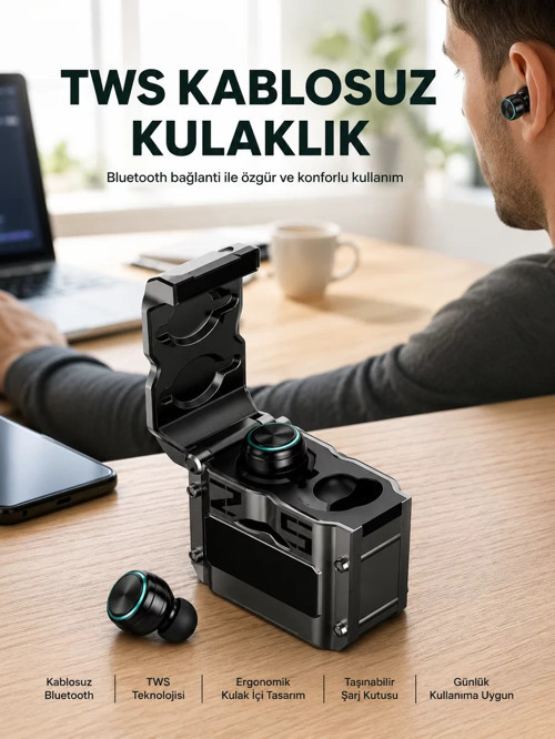 ® Ergonomik Tasarımlı Bluetooth Kulaklık | Suya Dayanıklı | Dokunmatik Kontrollü Yeni Nesil