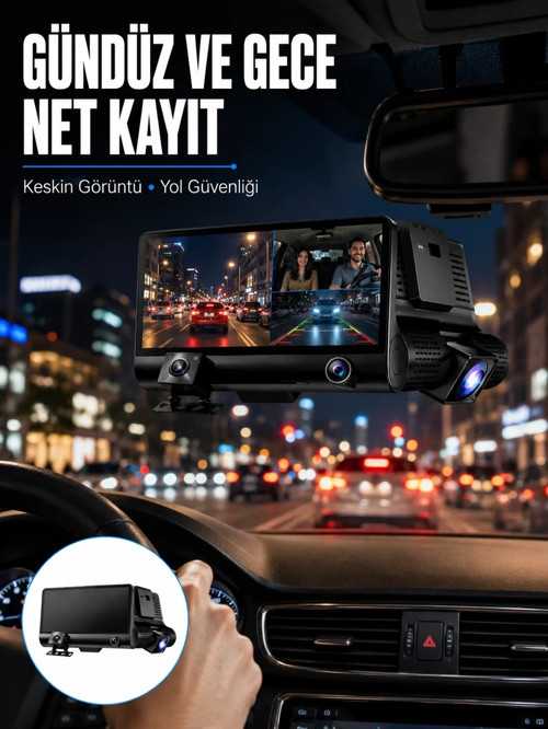 ® Çift Lens Araç Güvenlik Kamerası G Sensörlü Full HD Yeni Nesil