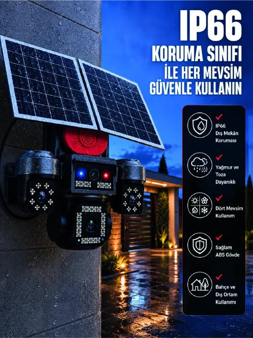® Uzaktan Canlı İzleme Destekli 4 Kameralı Akıllı Güvenlik Kamera Sistemi