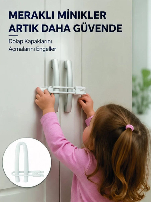 ® 4 Adet Dolap Emniyet Kilidi Çocuk Güvenliği İçin Güçlü ve Dayanıklı Set Yeni Nesil