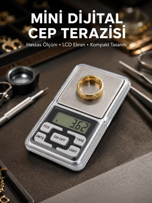 ® Taşınabilir Dijital Cep Terazisi 5 Ölçüm Birimli Yeni Nesil