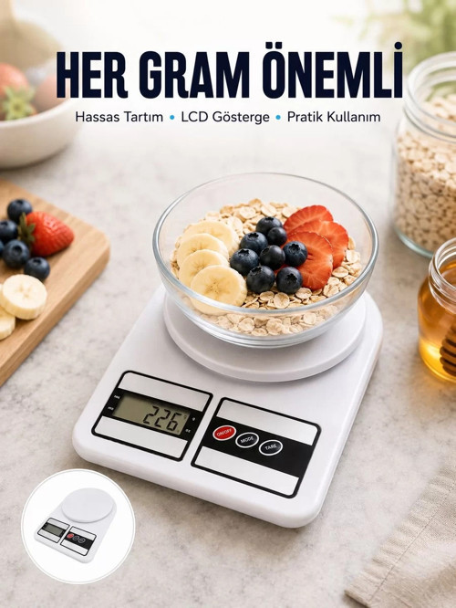 ® LCD Ekranlı Yüksek Hassasiyetli Dijital Mutfak Terazisi Yeni Nesil