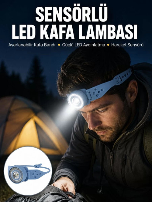 ® Uzun Pil Ömürlü Kamp ve Dağcılık Kafa Lambası Yeni Nesil