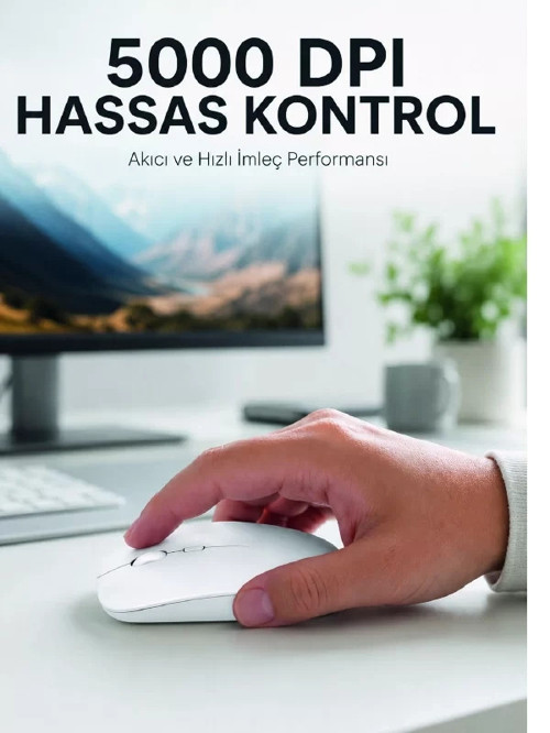 ® Kablosuz Bluetooth Oyuncu Mouse Sessiz Tıklama Ergonomik Wireless Fare
