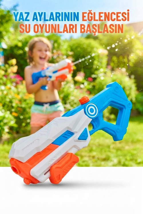 Dev Boy 62 cm Su Tabancası - 1000 ml Su Haznesi ile Yazın En Eğlenceli Savaşları Başlasın! MAVİ