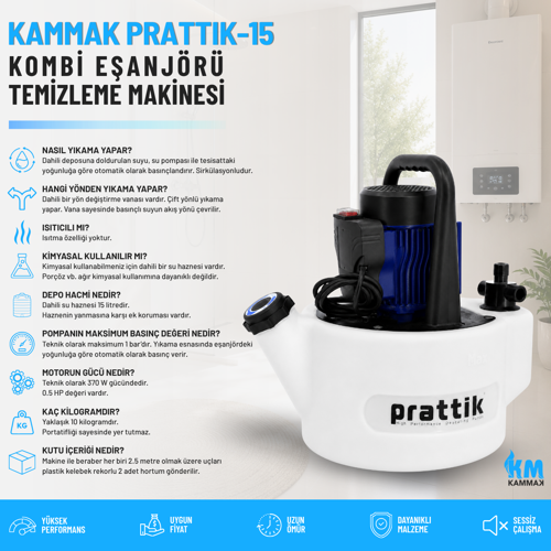 Prattik-15 Kombi Eşanjör Temizleme Makinesi