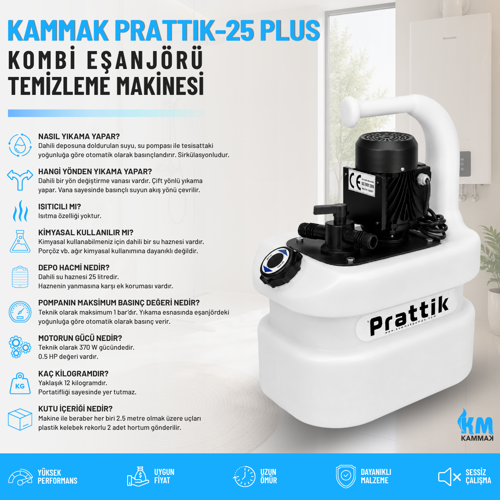 Prattik-25 Plus Kombi Eşanjör Temizleme Makinesi