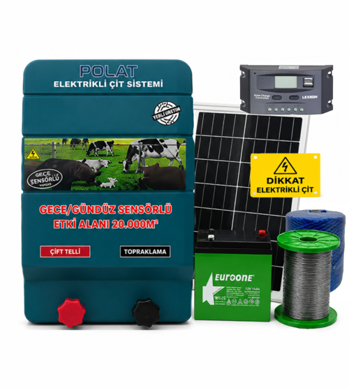 GÜNEŞ PANELLİ PRO 4000 Metre (40-45 DÖNÜM) Elektrikli Çit