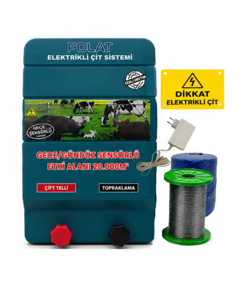 220V ADAPTÖRLÜ EKO 1000 Metre (10-15 DÖNÜM) Elektrikli Çit
