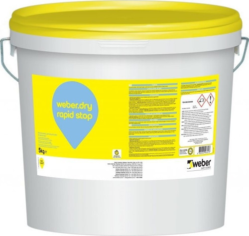 Dry Rapid Stop 5 Kg Çimento Esaslı Su Yalıtımı Malzemesi Hızlı Priz Alma Özelliği