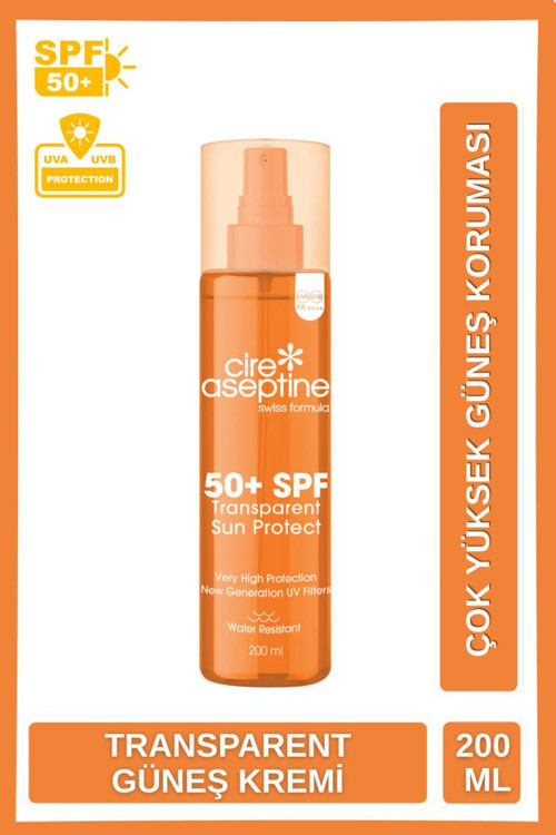 Transparent Sun Protect 50+ SPF Leke Karşıtı Şeffaf İz Bırakmaz Güneş Kremi 200 ml