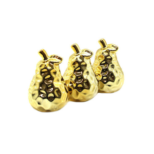 Büro Ev Ofis Dekoru için Golden Seramik Armut Motif Biblo