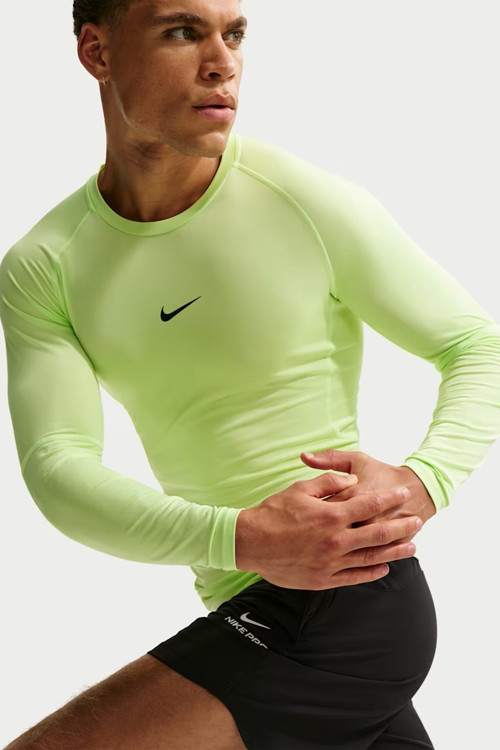 Pro Dri Fit Tight Top Mens LS Uzun Kollu Erkek Antreman Sweatshirt Yeşil