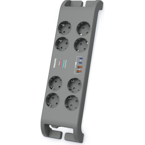 PHILIPS SPN8180GA/62, 8 Soket, Akım Korumalı Priz, 2400 Joules, 2Mt Kablo, 2xUsb-C PD 20W Hızlı Şarj