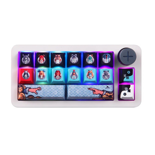 SK16 QMK/VIA Tri-Mode Mekanik Makro Keypad Huano Purple Switch-Beyaz