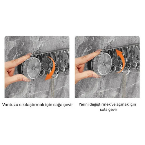 Güçlü Lüks Vantuzlu Askılık