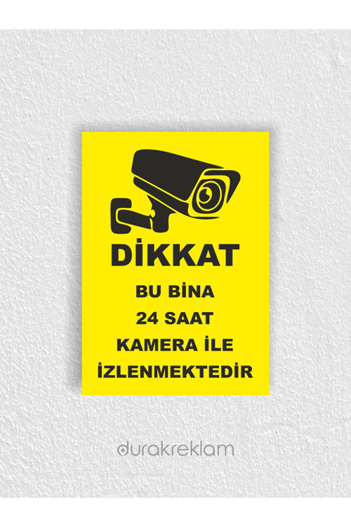 Kamera İle İzlenmektedir Uyarı İkaz Levhası A4 A1 60X80 CM