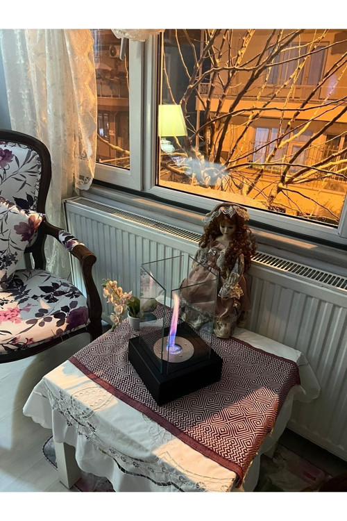 Caro Siyah Şömine Yakıt Ve Taş Hediyeli