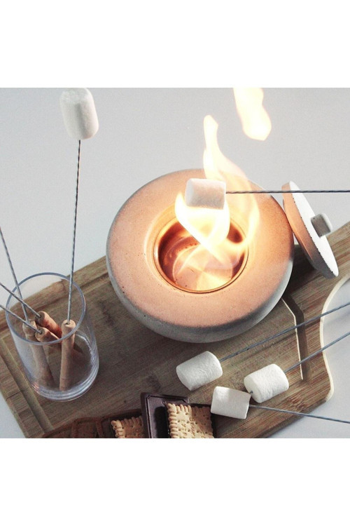 Pure-fire V.2 Bacasız Beton Masaüstü Şömine 1 Litre Tabfire Şömine Yakıtı