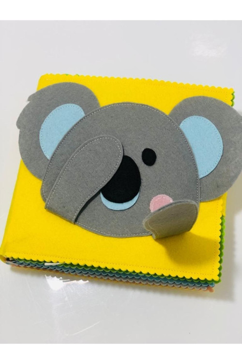 Montessori Bebek Kitabı Keçe Aktivite Kitabı Koala Tasarım Kapak 6-24 Ay