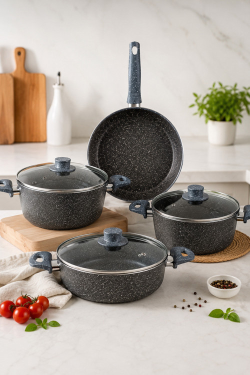 Granit 7 Parça Trendlon Chef Granit Tencere Seti