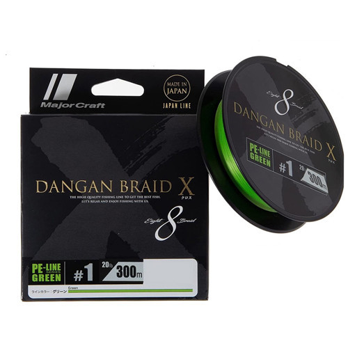 Dangan Braid X 8X İp Misina PE 1.0 0.13mm 20lb/9.07kg 300mt Yeşil