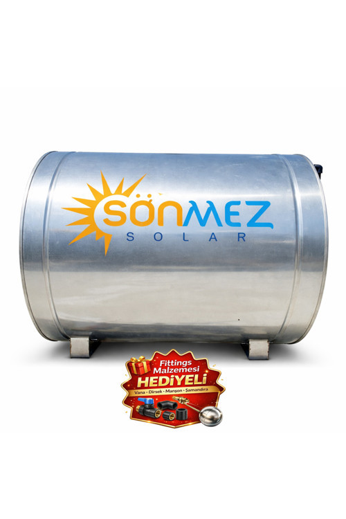 Solar Silindirik Galvaniz 500 LT Soğuk Su Deposu (Güneş Enerjisine UYUMLU)