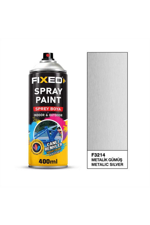 SGS FİXED F3214 AKRİLİK SPREY BOYA METALİK GÜMÜŞ EFEKT 400 ML SILVER