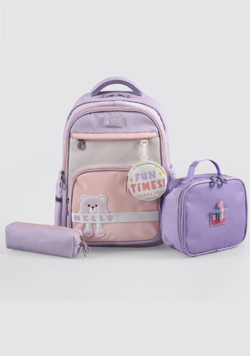 Kids Premium Okul Çanta Seti 3'lü İlkokul Ortaokul Sırt Çantası Termal Beslenme Çantası Kalemlik