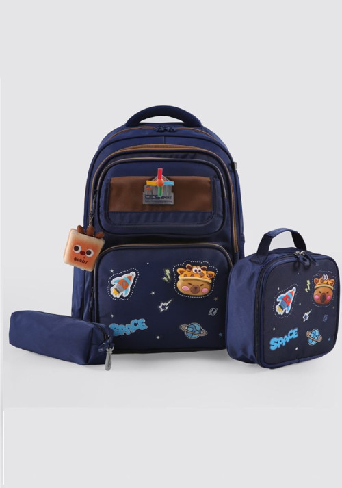 Kids Premium Okul Çanta Seti 3'lü İlkokul Ortaokul Sırt Çantası Termal Beslenme Çantası Kalemlik