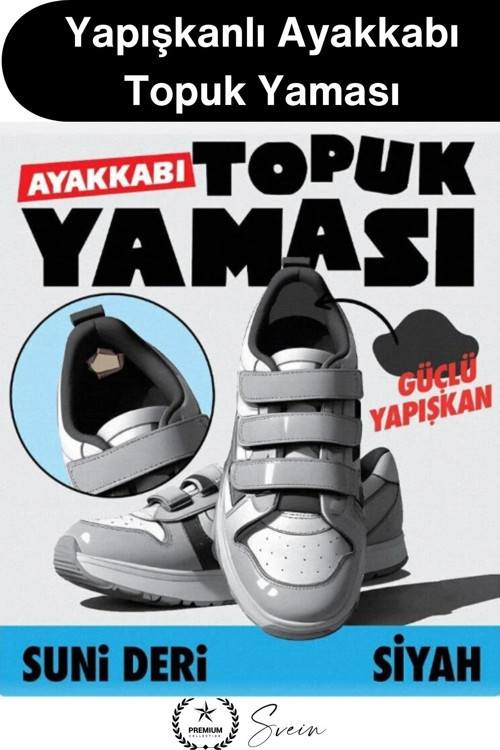 #YamaBandı Ayakkabı Topuk Yaması Yapışkanlı Tamir Bandı Siyah 4 Adet Spor Sneaker Klasik Bot Çocuk Y